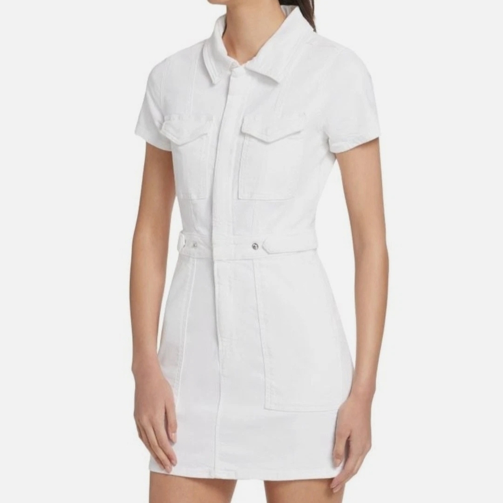 Good American White Denim Mini Dress